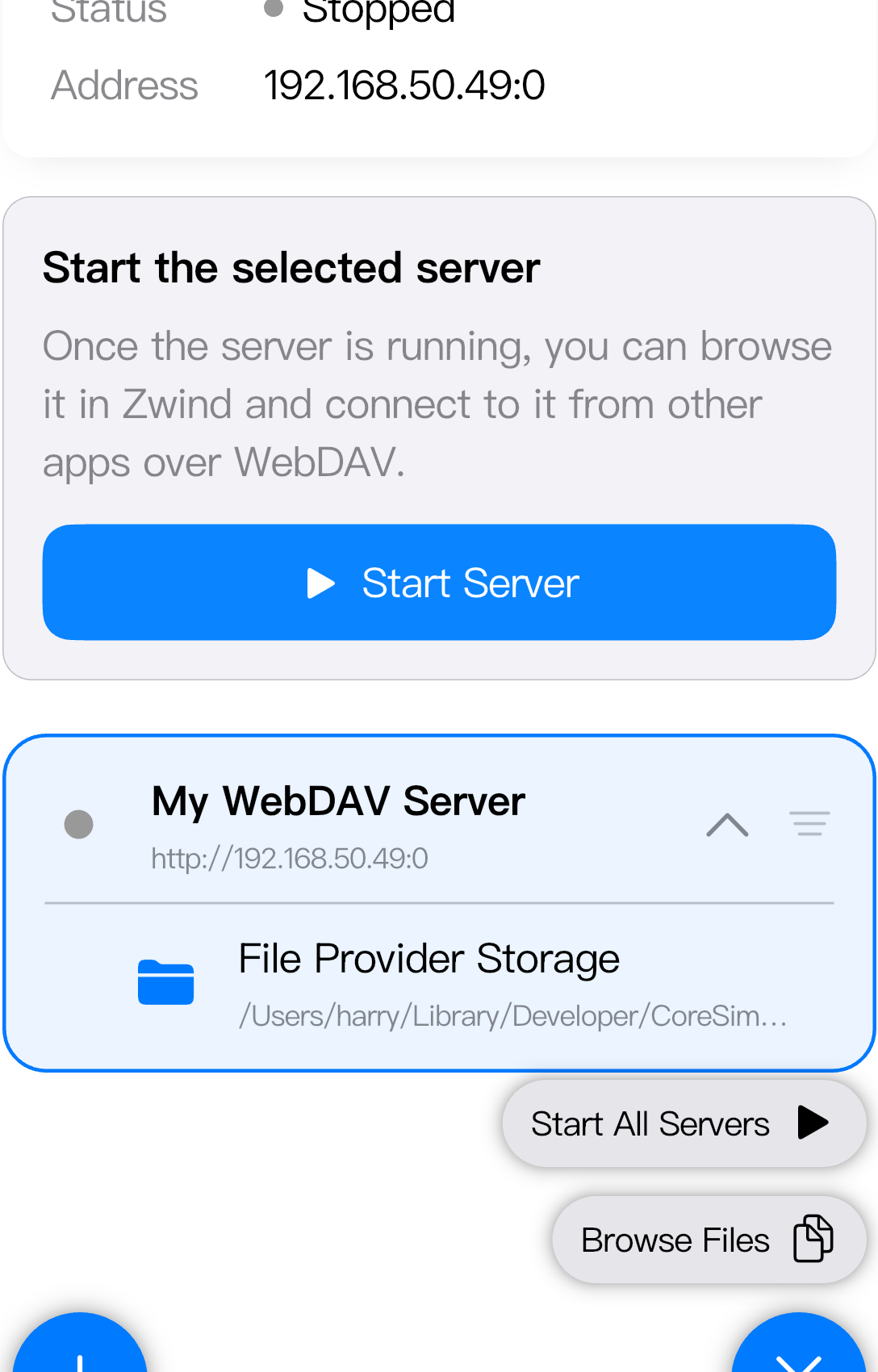从选中 server 的菜单里打开 Browse Files。