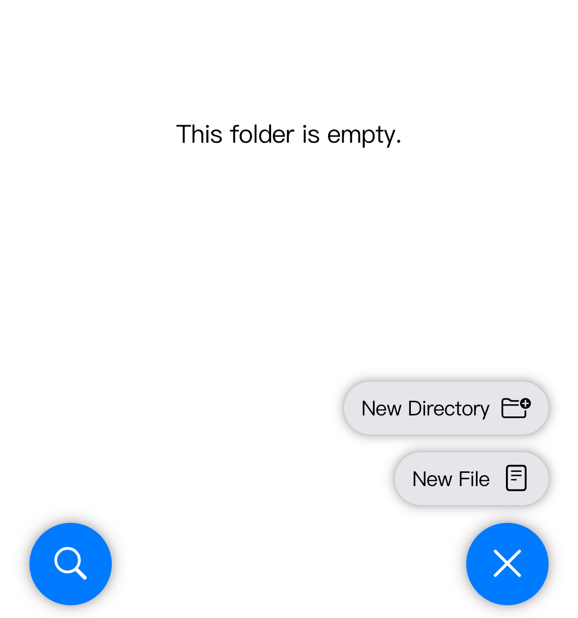The plus menu contains New Directory and New File.