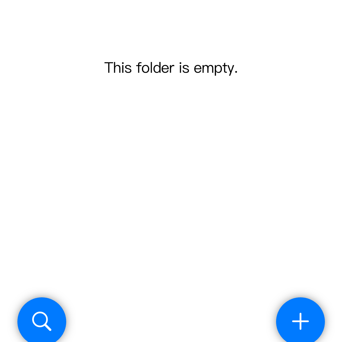 The floating plus button appears inside the current Browser folder.