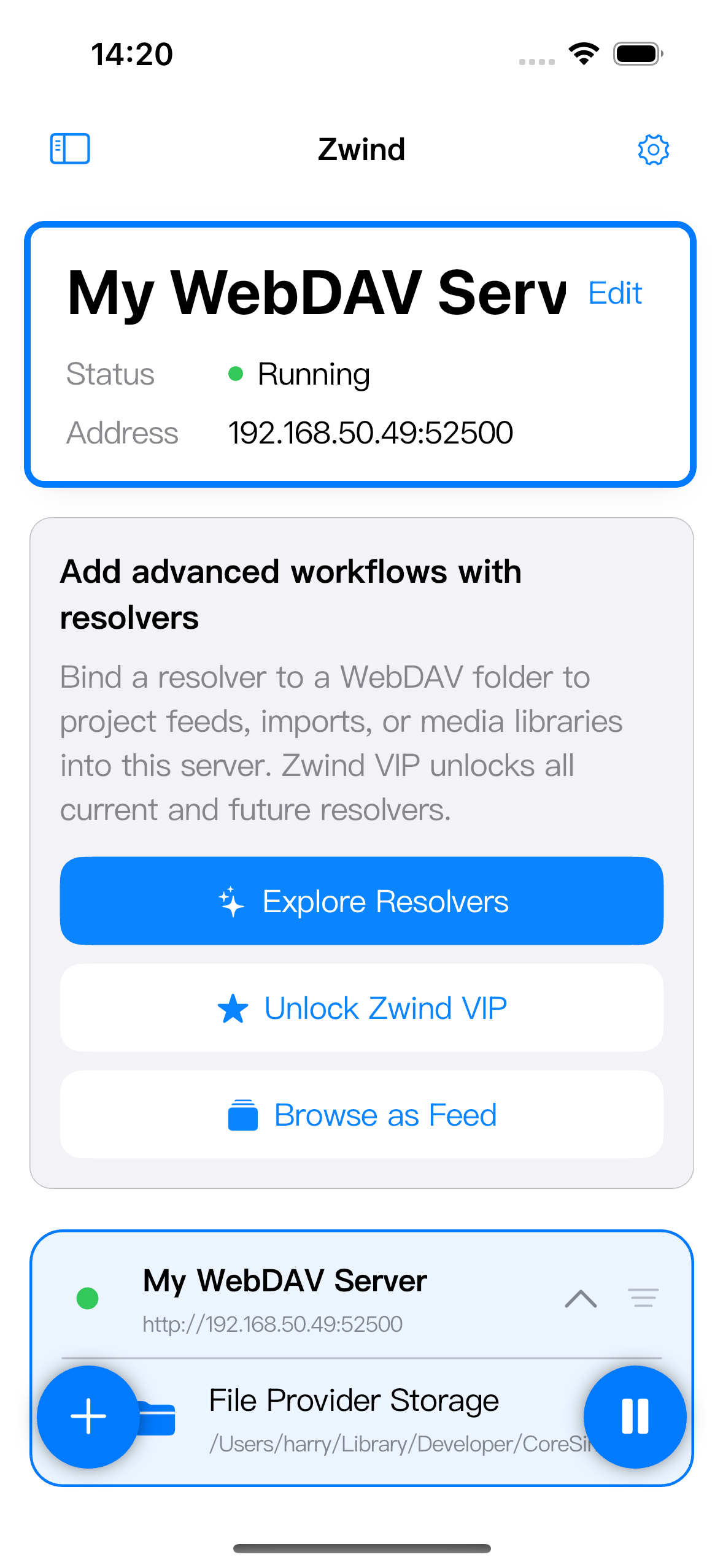Running server 卡片中框选当前 Address。