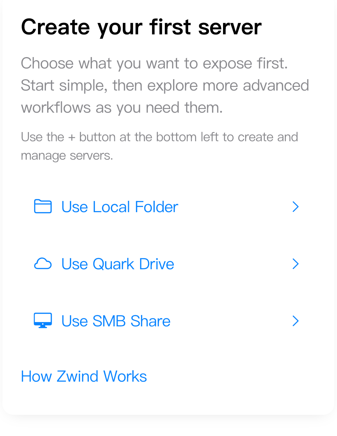 Choose Use Quark Drive from the first server card.