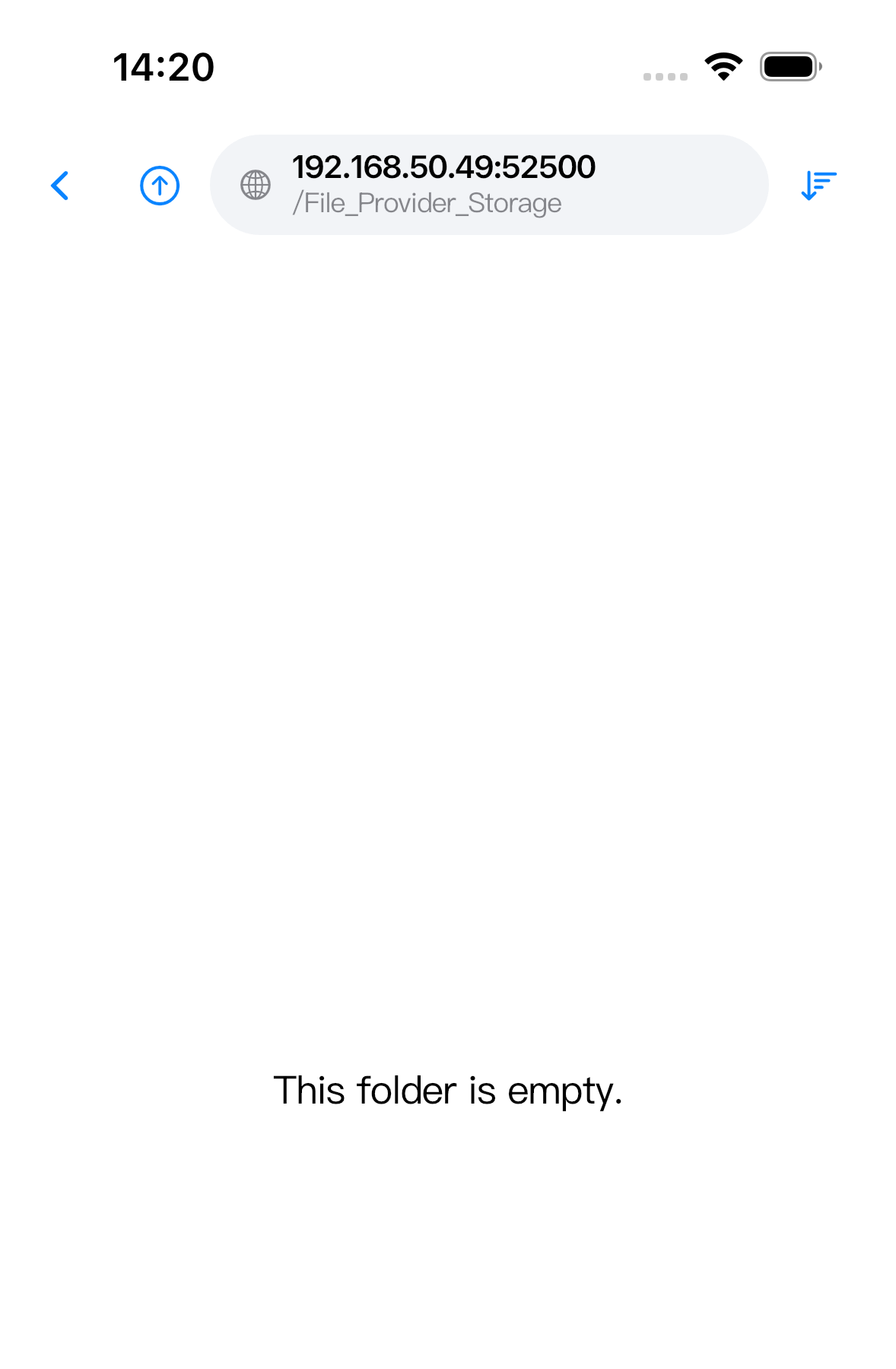 Browser can open the data folder exposed by the running server.